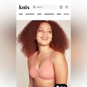KNIX Padded V-Neck Bra - Wide Strap - Pink Ginger. Worn 3 times.Great condition.